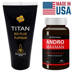 TITAN SET Titan Gel pentru barbati + Andro MaxMan-Pastile Marire Penis 60buc pret mic