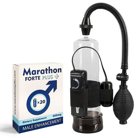 Maraton Forte Plus 20 capsule + Pompa pentru penis Vibro Power Pump pret mic