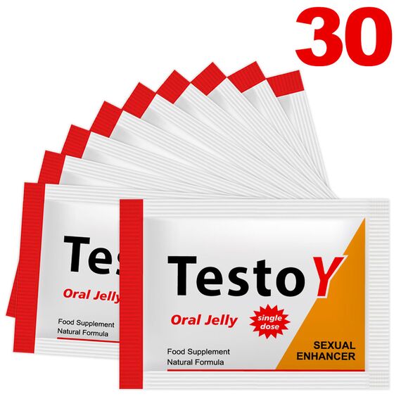 Jeleu comestibil TestoY Oral Jelly pentru erecție - 30 bucăți pret mic