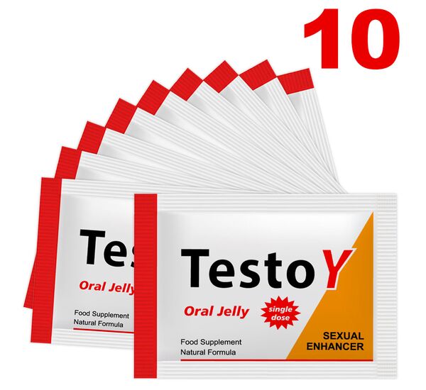 Jeleu comestibil TestoY Oral Jelly pentru erecție - 10 bucăți pret mic